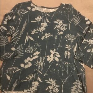 Coldwater Creek sz XL women’s quarter-length sleeve blue/green top